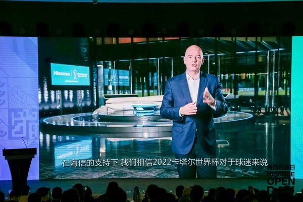FIFA President Gianni Infantino releases announcement with Hisense via video link: Hisense to be the official sponsor of FIFA World Cup Qatar 2022.