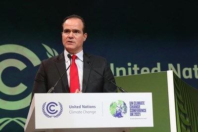 IDB President Mauricio Claver-Carone led the announcement during the World Leaders Summit at the UN Climate Change Conference COP26 in Glasgow. 